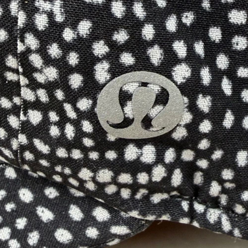 Lululemon Fast and Free Run Hat Black White Polka Dot OS Reflective Adjustable